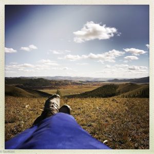 View out over Gorkhi Terelj National Park, Mongolia. This is the real Mongolia.
