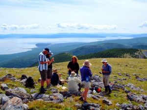 One of our wild picnics on top of Chuchee Uul in Mongolia's Khovsgol Nuur National Park. The view is remarkable!