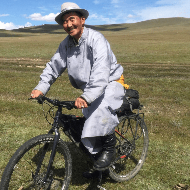 Mongolian herder & mountain bike