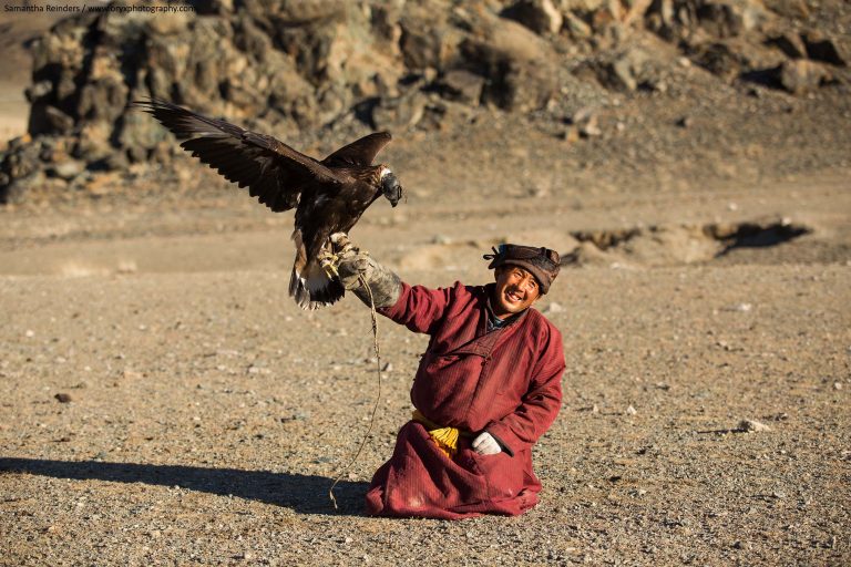 Kazakh eagle hunter in Mongolia