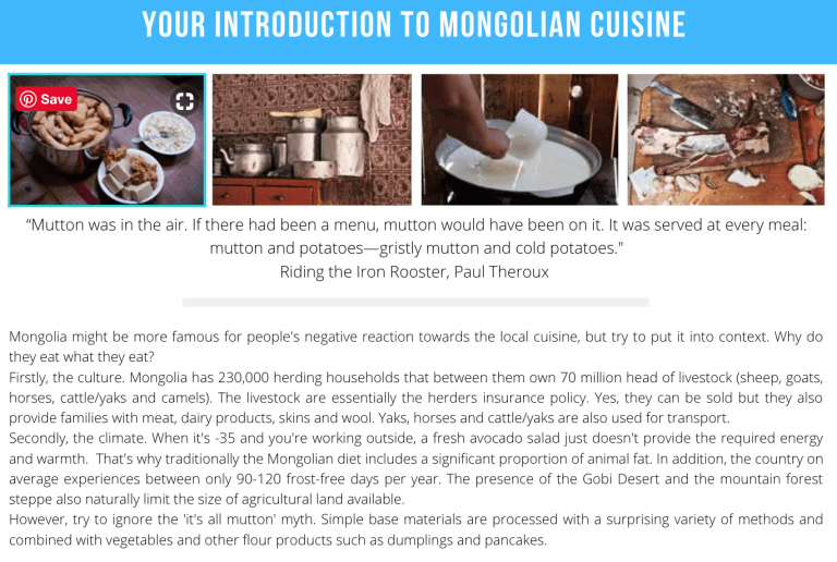 Introduction to Mongolian cuisine - Covid crowdfunding campaign
