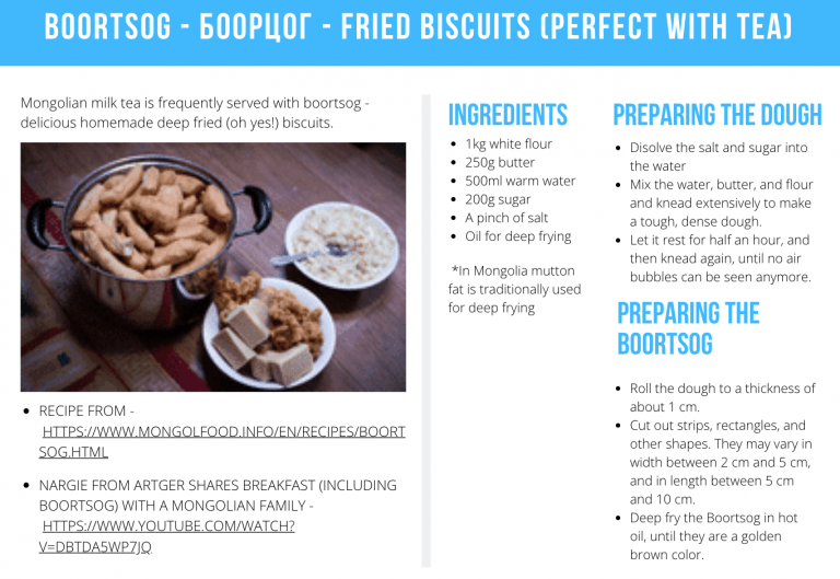 Traditional Mongolian recipe - Covid crowdfunding campaign