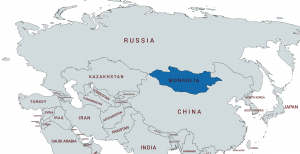 Map of location of Mongolia