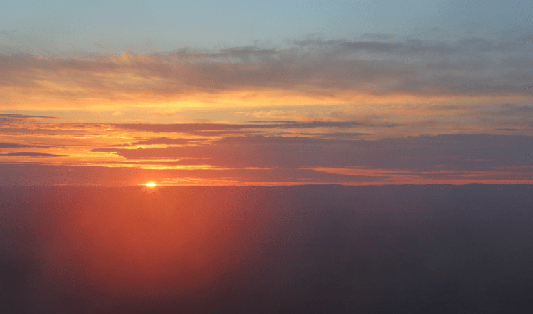 Sunrise from sacred Shiliin Bogd Mongolia