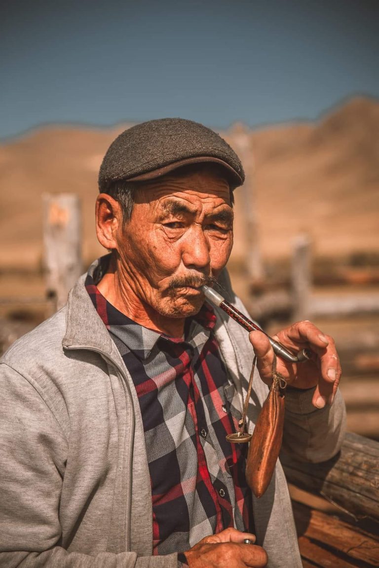 Herder at Orkhon Waterfall Mongolia