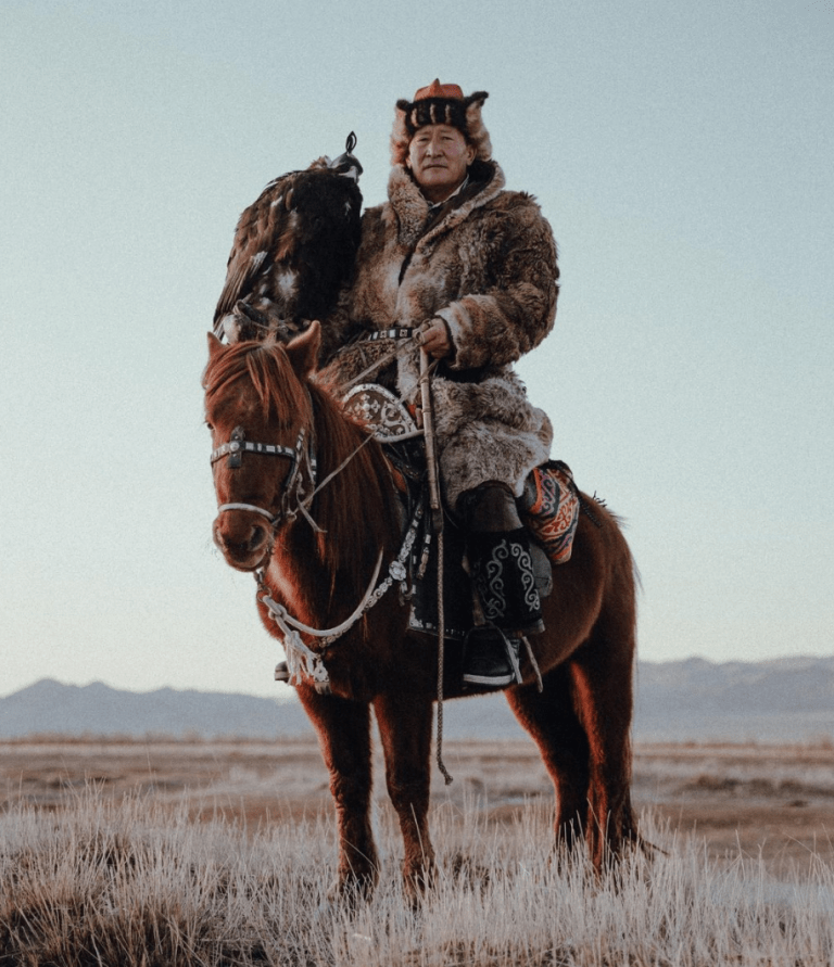 Bashakhan, Kazakh eagle hunter in Mongolia