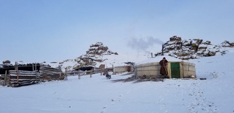 Mongolian Ger Orkhon River Winter