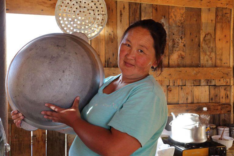 Mongolian woman during Mongolia female only tour
