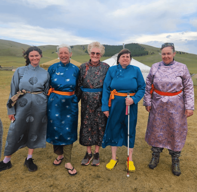 A blind traveller on a Mongolia small group tour