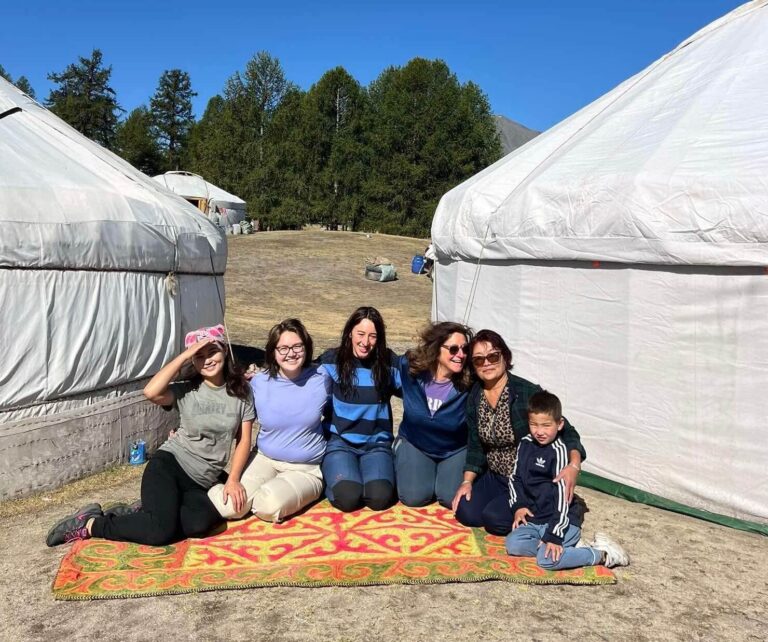 An Eternal Landscapes group outside a Mongolian ger