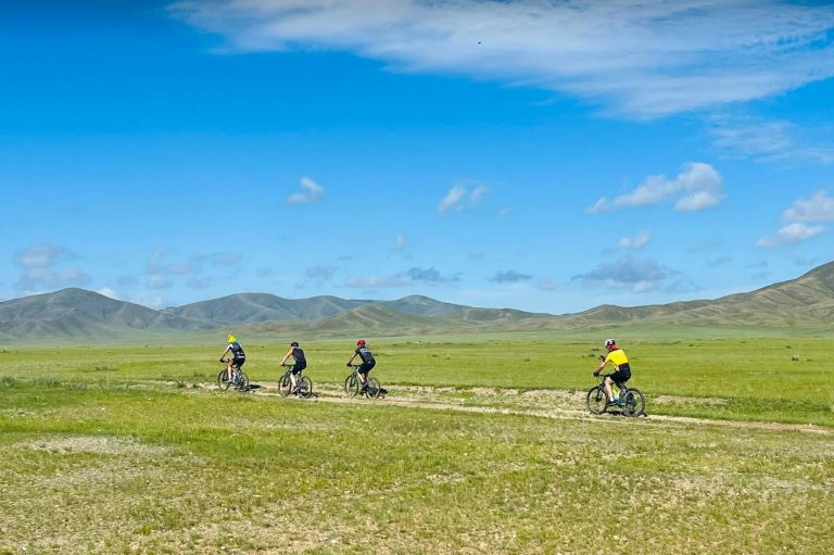 Cycling in the central heartland Mongolia