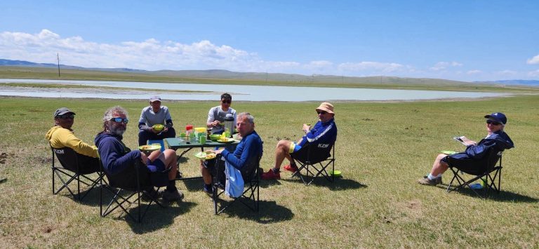 Lunch on a biking tour in Mongolia